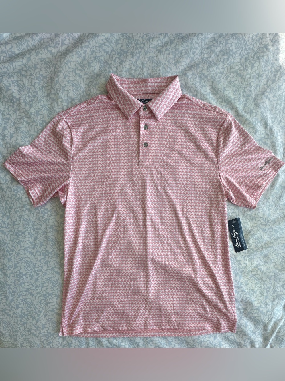 Hogan Pink Micro-Pattern Polo Shirt
